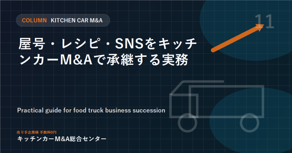 屋号・レシピ・SNSをキッチンカーM&Aで承継する実務