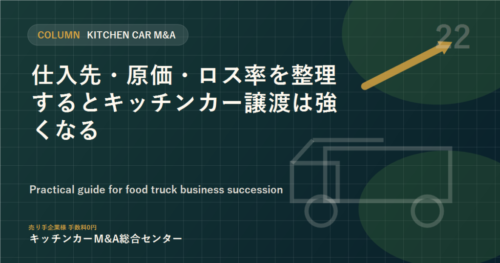 仕入先・原価・ロス率を整理するとキッチンカー譲渡は強くなる