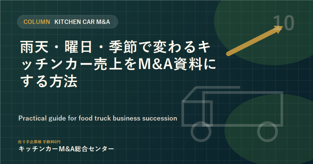 雨天・曜日・季節で変わるキッチンカー売上をM&A資料にする方法